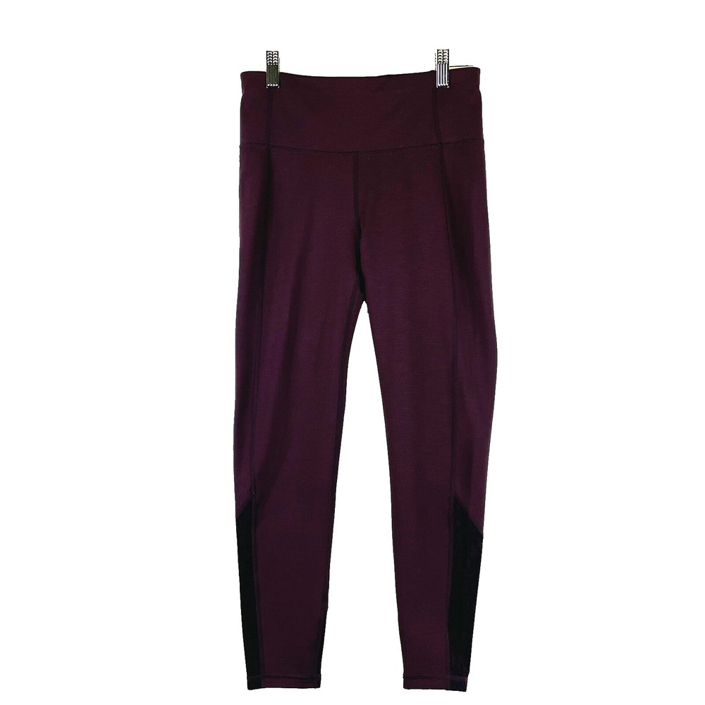 Sweaty Betty Leggings Pants Womens Small Super Sculpt Maroon Stripe 7/8 Length